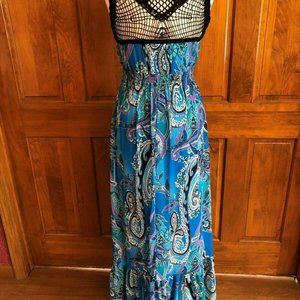 Bisou Bisou Blue Print Maxi Dress